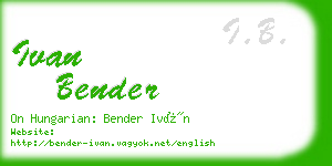 ivan bender business card